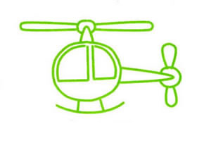 简单的直升机简笔画的画法