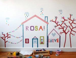 纸胶带创意DIY漂亮的房间墙饰