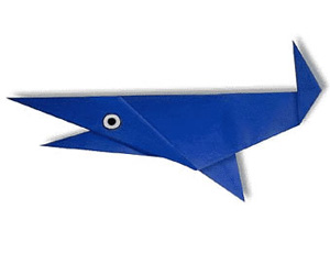 折纸鲨鱼的方法 鲨鱼的折法图解