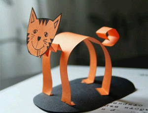 儿童手工制作小猫咪 手工纸片动物做法