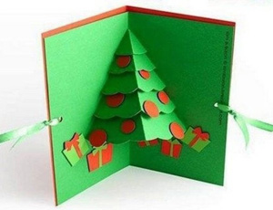 立体圣诞树圣诞贺卡手工制作教程