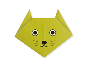 小猫的脸折纸方法