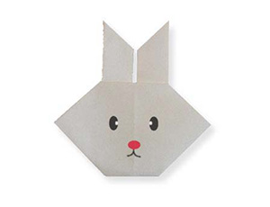 小白兔的脸折纸方法及图解