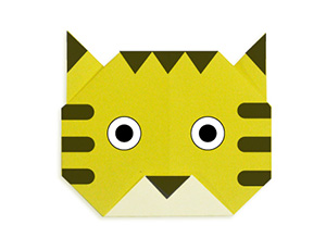 简单老虎的脸折纸图解