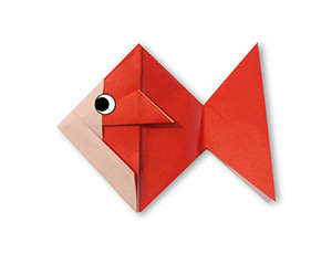 红色小金鱼折纸图解