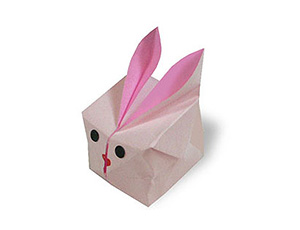 气球兔折纸图解，立体兔子