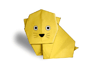 小猫的折纸图解，动物折纸