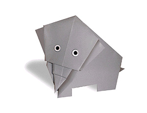 大象折纸图解动物折纸