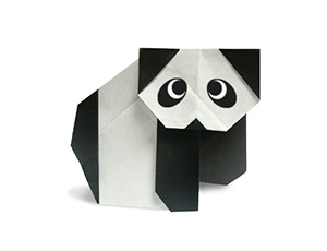 憨厚的熊猫折纸图解