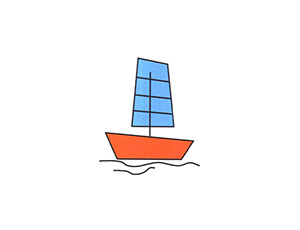 帆船2简笔画画法