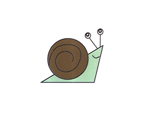 蜗牛简笔画画法
