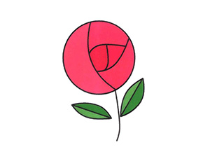 玫瑰简笔画画法