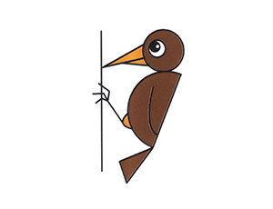 啄木鸟简笔画画法