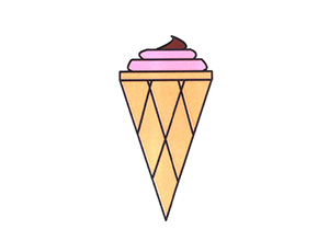 甜筒冰淇淋简笔画画法