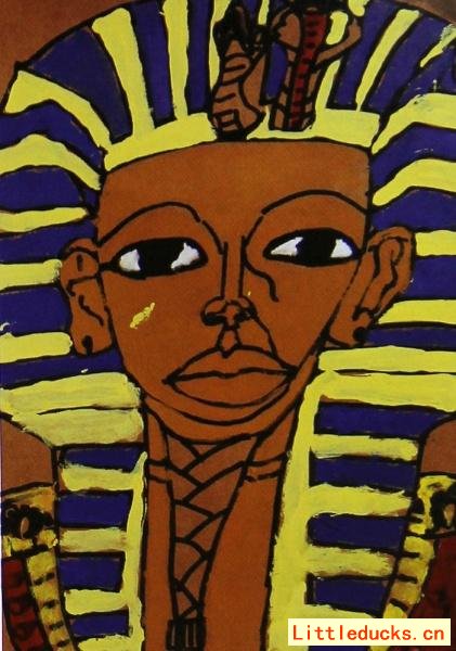 儿童画作品图片：埃及人像