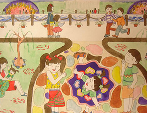 十月一日国庆节儿童画：庆国庆（图片）