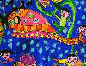 海底世界儿童画图片：海底真好玩