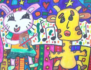 六一儿童节主题儿童画：动物狂欢日