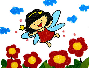 六一儿童节儿童画：快乐的小仙女