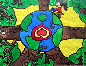 绿色家园儿童画图片：绿色家园