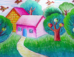 绿色家园儿童画作品：我的绿色家园