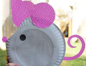 幼儿手工DIY可爱的纸盘小老鼠