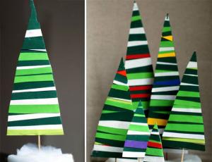 儿童手工 硬纸板废物利用制作圣诞树