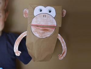 儿童手工制作猴子手偶