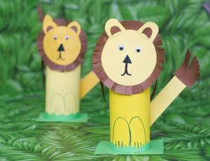 儿童手工教程——可爱的纸筒狮子