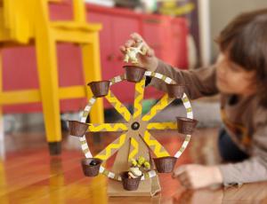 自制儿童玩具 废纸板摩天轮手工