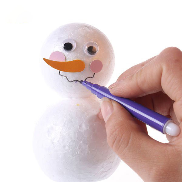 圣诞节手工DIY可爱的泡沫球雪人