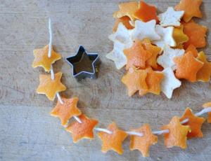 橙子皮废物利用手工 星星挂饰