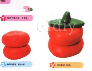 水果彩泥制作柿子