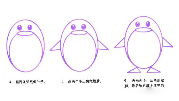 肥肥企鹅简笔画的画法教程
