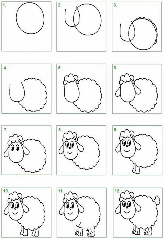 简笔画小绵羊的画法步骤