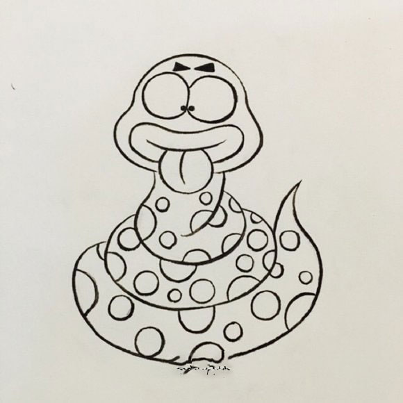 简笔画卡通蛇的画法图片