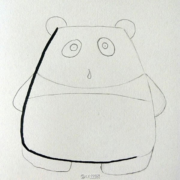 简笔画熊猫画法图片