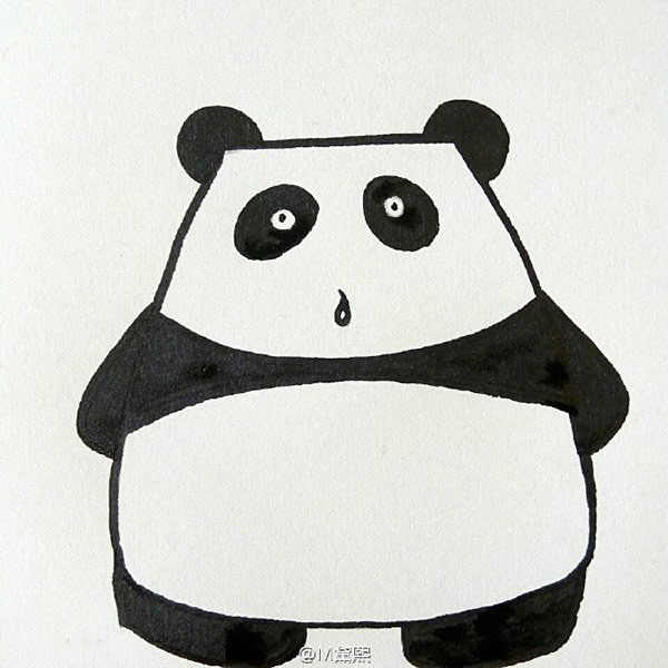 简笔画熊猫画法图片