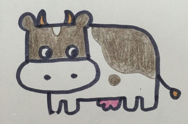 简笔画可爱奶牛的图片步骤