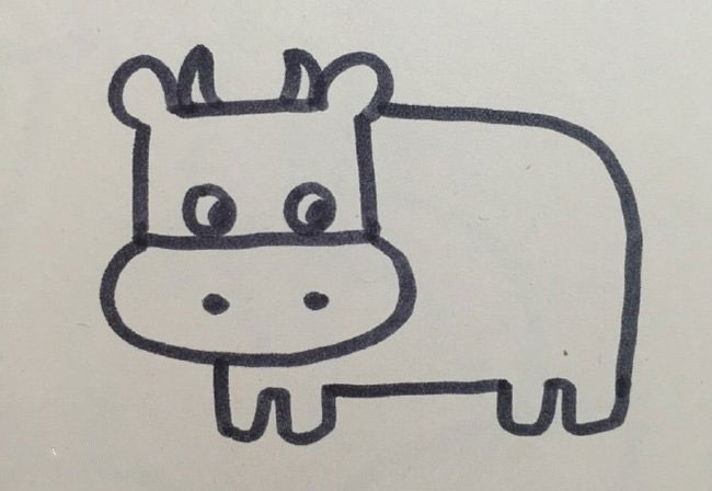 简笔画可爱奶牛的图片步骤