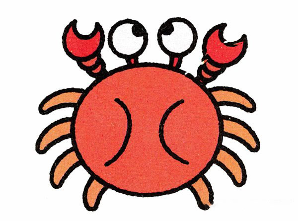简笔画可爱小螃蟹的画法图片