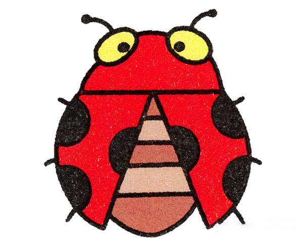 简笔画彩色瓢虫的画法图片
