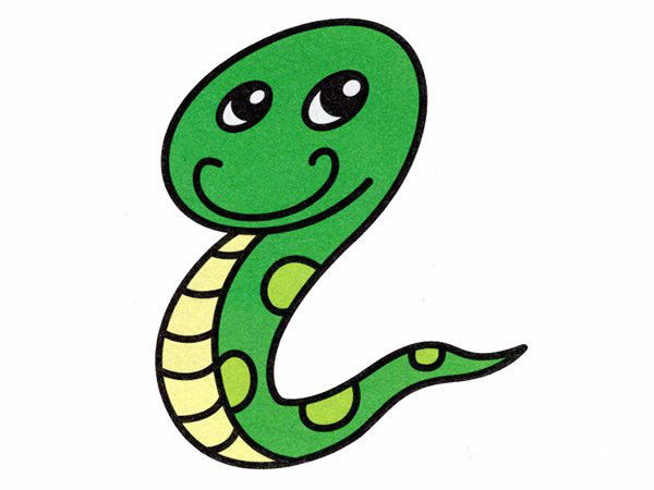 可爱又好看的小蛇简笔画画法图片