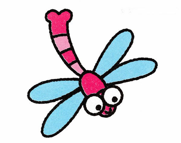 飞翔的蜻蜓简笔画画法图片教程