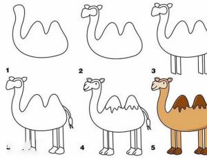 简笔画彩色骆驼的图片步骤
