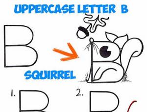 英文字母B简笔画老鼠的画法图片