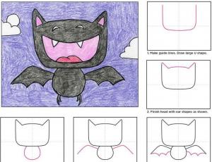 简笔画卡通小蝙蝠的图片教程