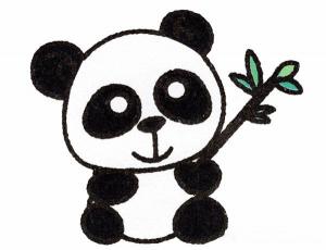 简笔画吃竹子的熊猫宝宝画法图片