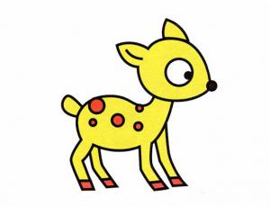 简笔画可爱小鹿的画法彩色