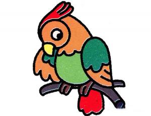 简笔画可爱鹦鹉的画法图片彩色